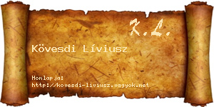Kövesdi Líviusz névjegykártya